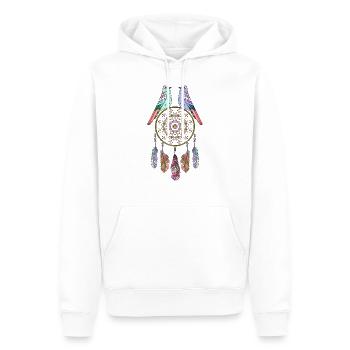 capteur de rêves et oiseaux - Sweat à capuche Premium bio Homme - blanc - Devant - Nico (187cm)