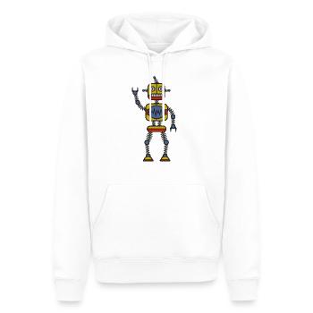 Robot - Sweat à capuche Premium bio Homme - blanc - Devant - Nico (187cm)
