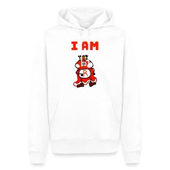 I am R! - Männer Premium Bio Hoodie - Weiß - Vorne - Nico (187cm)