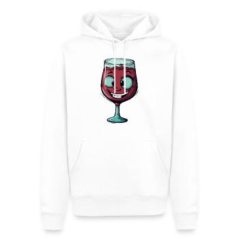 Verre de vin heureux - Sweat à capuche Premium bio Homme - blanc - Devant - Nico (187cm)