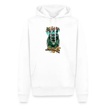 Halloween 2023 - Chesire Cat Shirt - Pumpkin Master - Men’s Premium Organic Hoodie - white - Front - Nico (187cm)