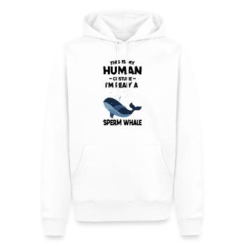 Das ist mein menschliches Kostüm Ich bin wirklich ein Pottwal - Männer Premium Bio Hoodie - Weiß - Vorne - Nico (187cm)