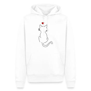 Wir lieben Katzen - Männer Premium Bio Hoodie - Weiß - Vorne - Nico (187cm)