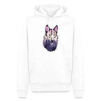 Wolf Schäferhund Hund - Männer Premium Bio Hoodie - Weiß - Vorne - Nico (187cm)