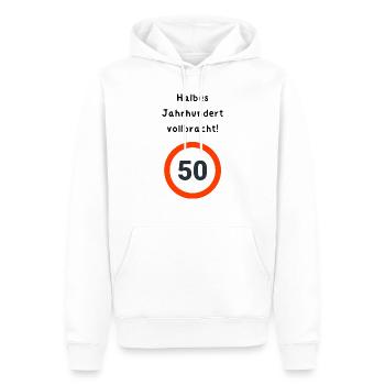 50 Geburtstag - Männer Premium Bio Hoodie - Weiß - Vorne - Nico (187cm)