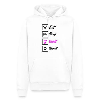 Manger dormir Ballet Répéter - Sweat à capuche Premium bio Homme - blanc - Devant - Nico (187cm)