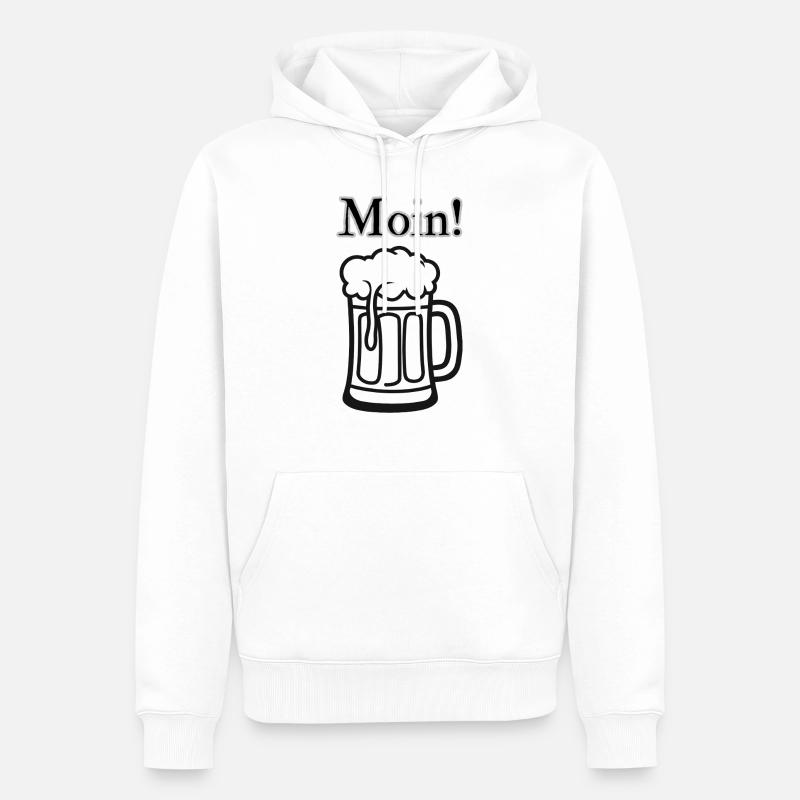 Moin! ein Bier - Männer Premium Bio Hoodie - Weiß