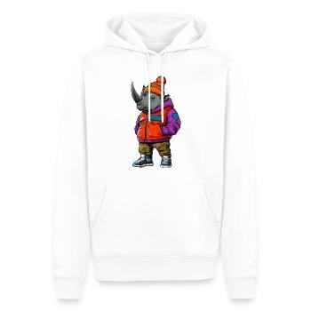 Mode d’hiver Rhino - Sweat à capuche Premium bio Homme - blanc - Devant - Nico (187cm)