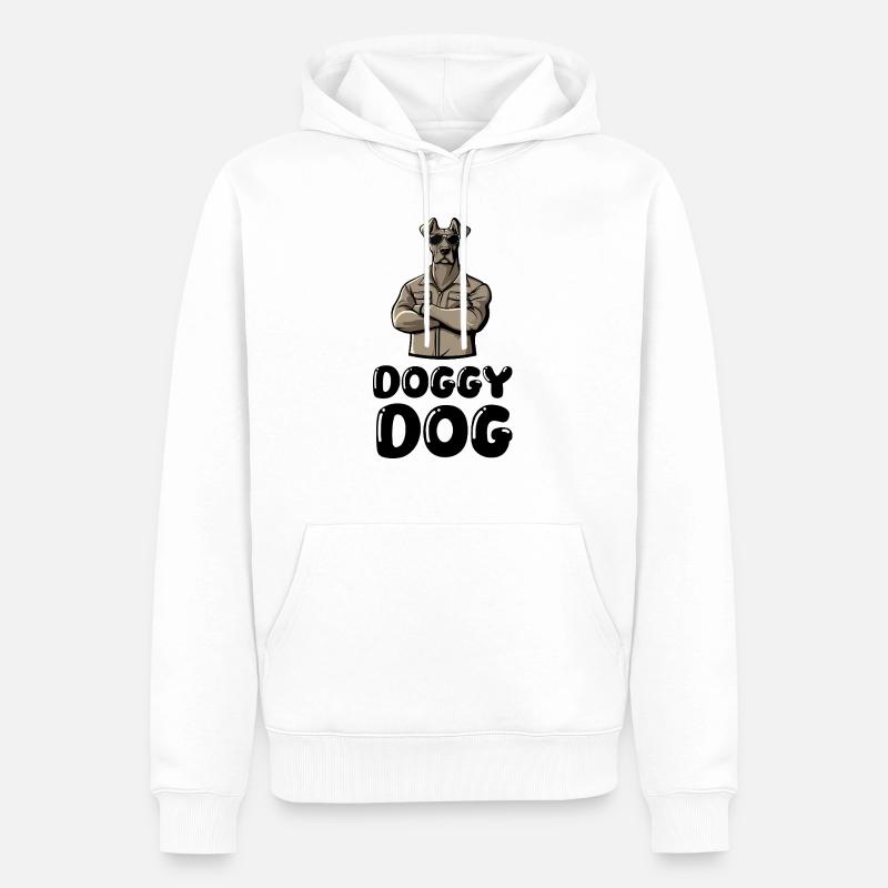 Bande dessinée de chien - Sweat à capuche Premium bio Homme - blanc