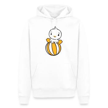 Canard assis sur le ballon Circus Vacances Beach Ball Fun - Sweat à capuche Premium bio Homme - blanc - Devant - Nico (187cm)