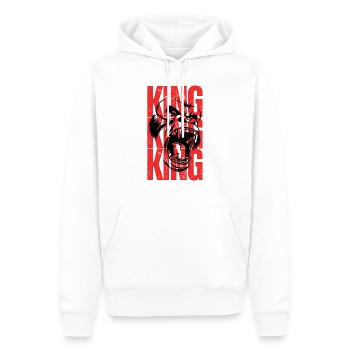 König Gorilla - Männer Premium Bio Hoodie - Weiß - Vorne - Nico (187cm)