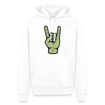 Party Hand Rock Zeichen - Männer Premium Bio Hoodie - Weiß - Vorne - Nico (187cm)