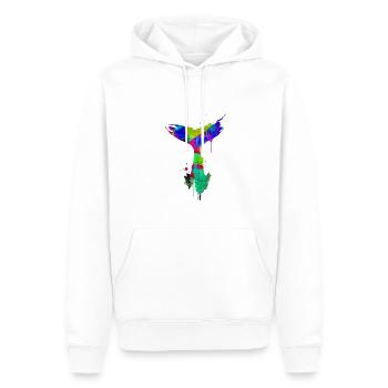 Walflosse, Flosse,wal, Walfisch, Graffiti - Männer Premium Bio Hoodie - Weiß - Vorne - Nico (187cm)