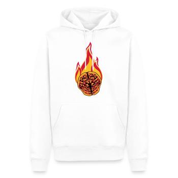 schlau gehirn intelligent on fire denken lernen ko - Männer Premium Bio Hoodie - Weiß - Vorne - Nico (187cm)