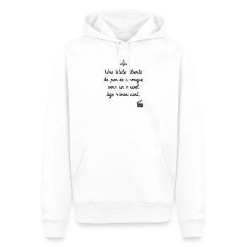 Skippy le Grand Gourou - Les Inconnus - Humour - Sweat à capuche Premium bio Homme - blanc - Devant - Nico (187cm)