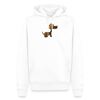 teckel - Sweat à capuche Premium bio Homme - blanc - Devant - Nico (187cm)
