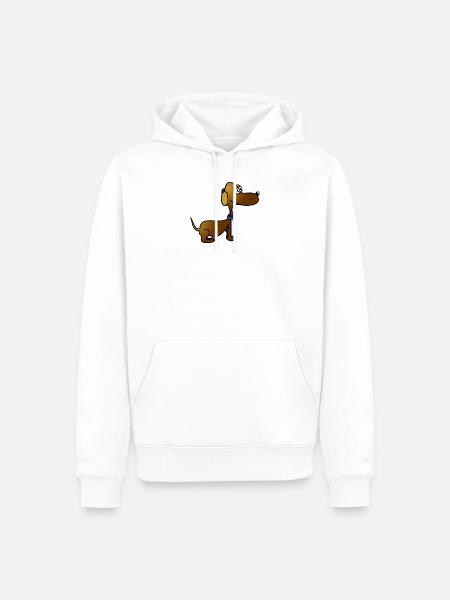 teckel - Sweat à capuche Premium bio Homme - blanc