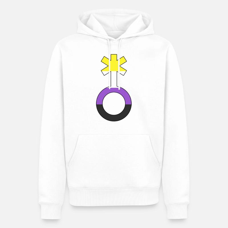 Non-binary symbol non-binary non-binary gender - Men’s Premium Organic Hoodie - white