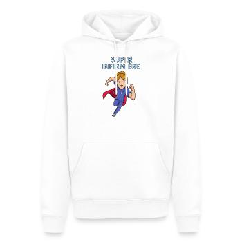 T shirt je suis une super infirmière - Sweat à capuche Premium bio Homme - blanc - Devant - Nico (187cm)