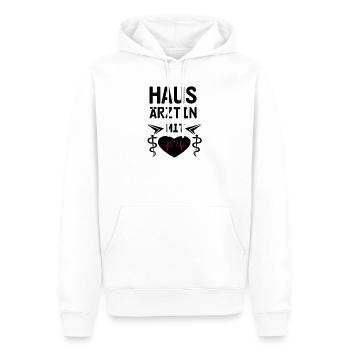 Hausärztin mit Herz Geschenk - Männer Premium Bio Hoodie - Weiß - Vorne - Nico (187cm)