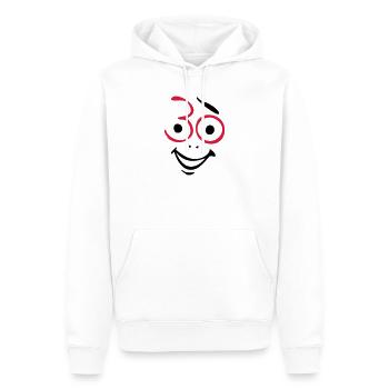Juhu 30 ans! - Sweat à capuche Premium bio Homme - blanc - Devant - Nico (187cm)