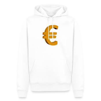 Abstraktes Goldenes Euro Design - Männer Premium Bio Hoodie - Weiß - Vorne - Nico (187cm)