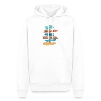 Urlaub - Männer Premium Bio Hoodie - Weiß - Vorne - Nico (187cm)