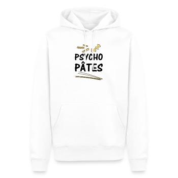 Psycho Pâtes - Sweat à capuche Premium bio Homme - blanc - Devant - Nico (187cm)