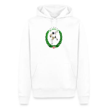 Schwinger Schweizer Nationalsport  Tradition - Männer Premium Bio Hoodie - Weiß - Vorne - Nico (187cm)