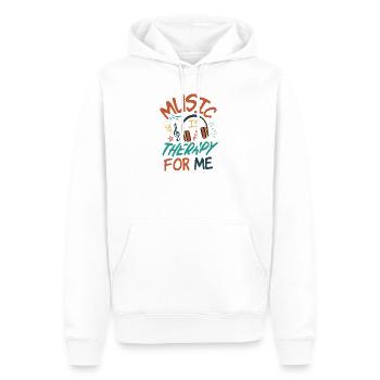 Musik ist Therapie für mich - Männer Premium Bio Hoodie - Weiß - Vorne - Nico (187cm)