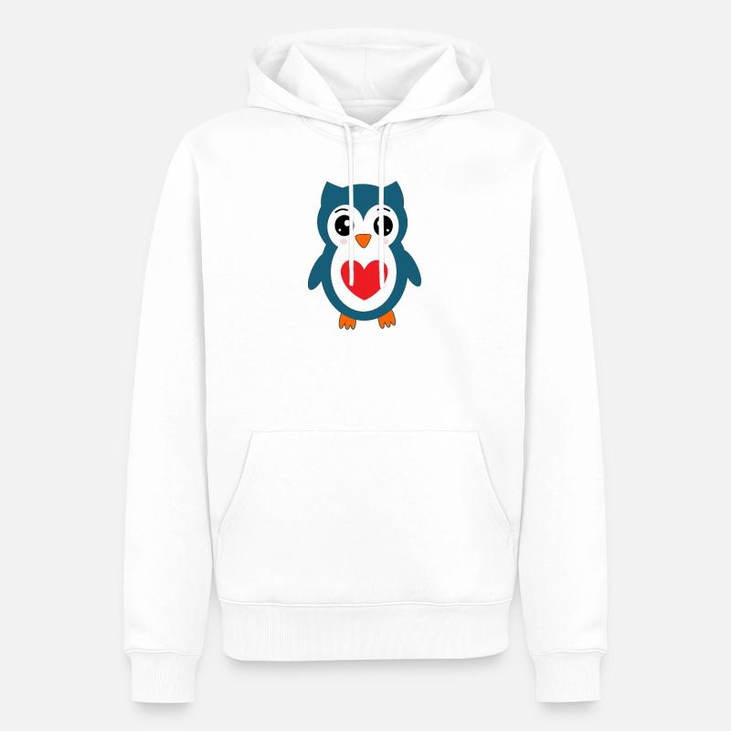 Eule blaue Eule  - Männer Premium Bio Hoodie - Weiß