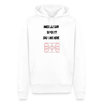 Best sport - Sweat à capuche Premium bio Homme - blanc - Devant - Nico (187cm)