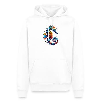 Seepferdchen - Männer Premium Bio Hoodie - Weiß - Vorne - Nico (187cm)