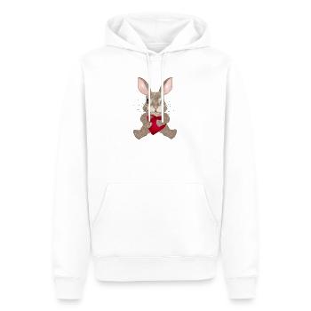 putziges Kaninchen mit Herz zum Valentinstag - Männer Premium Bio Hoodie - Weiß - Vorne - Nico (187cm)
