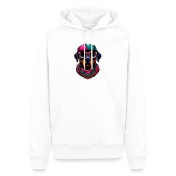 Chien - Sweat à capuche Premium bio Homme - blanc - Devant - Nico (187cm)