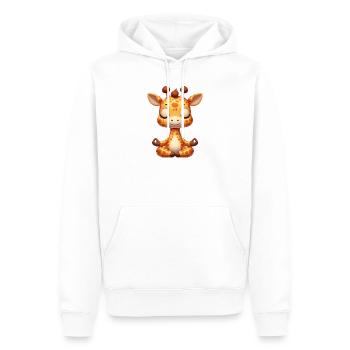 Mignon Girafe Yoga Méditation Relaxation Dessin animé - Sweat à capuche Premium bio Homme - blanc - Devant - Nico (187cm)