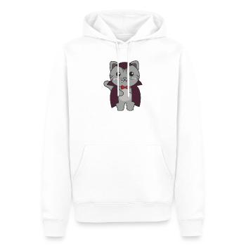 Cat Happy Halloween Cute Vampire Costume - Men’s Premium Organic Hoodie - white - Front - Nico (187cm)
