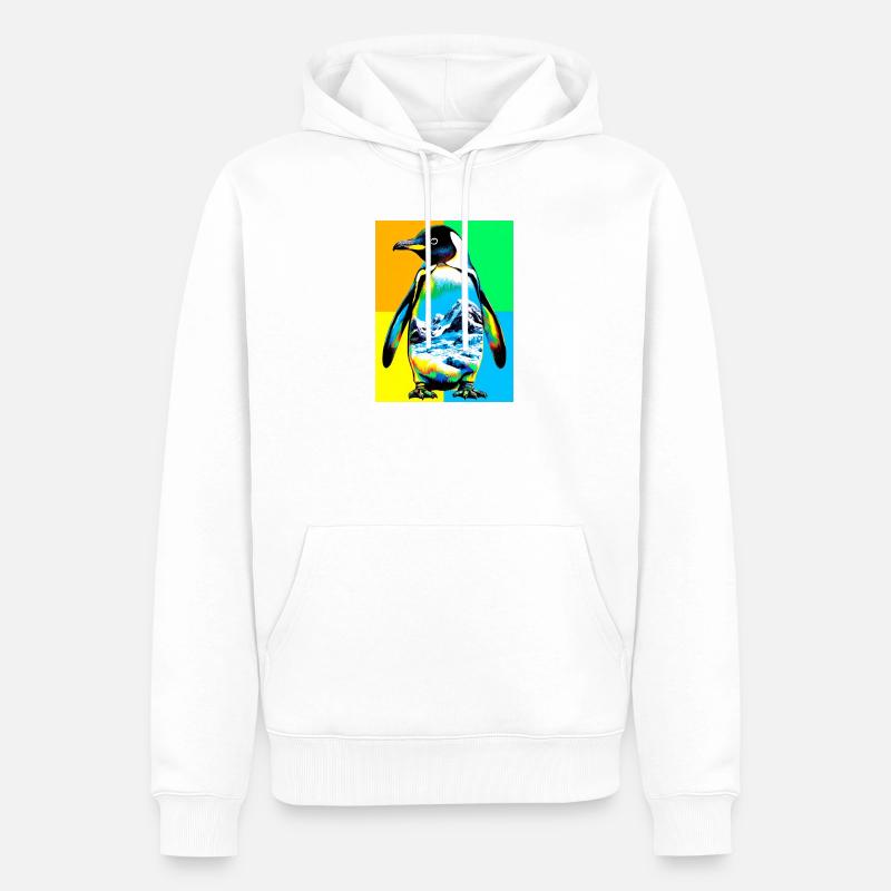 pingouin - Sweat à capuche Premium bio Homme - blanc