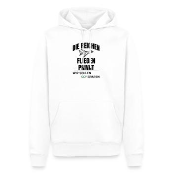 Abstract CO2 Climate Protection Design - Men’s Premium Organic Hoodie - white - Front - Nico (187cm)