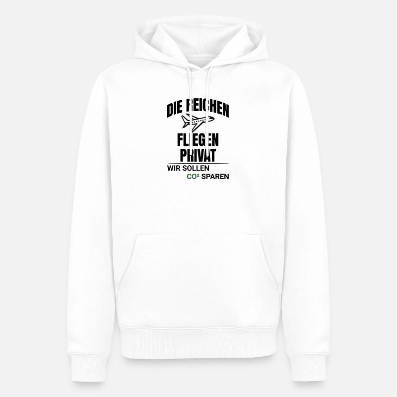 Abstraktes CO2 Klimaschutz Design - Männer Premium Bio Hoodie - Weiß