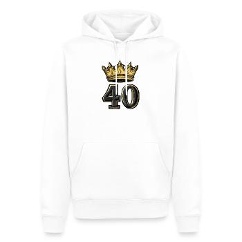 40 Zahl Krone - Männer Premium Bio Hoodie - Weiß - Vorne - Nico (187cm)