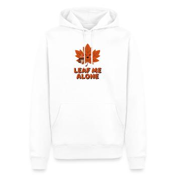 Leaf me Alone - T-Shirt drôle d’automne - Sweat à capuche Premium bio Homme - blanc - Devant - Nico (187cm)
