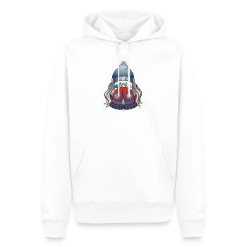 Fille d’hiver avec flocon de neige - Sweat à capuche Premium bio Homme - blanc - Devant - Nico (187cm)