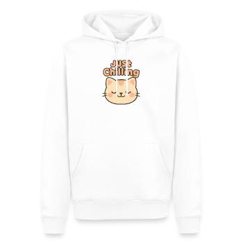 Just Chilling Cat Illustration - Männer Premium Bio Hoodie - Weiß - Vorne - Nico (187cm)