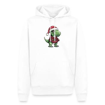 Noël de Noël T-Rex Dinosaure - Sweat à capuche Premium bio Homme - blanc - Devant - Nico (187cm)