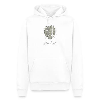 Art parent minimaliste de plante feuille de monstera - Sweat à capuche Premium bio Homme - blanc - Devant - Nico (187cm)