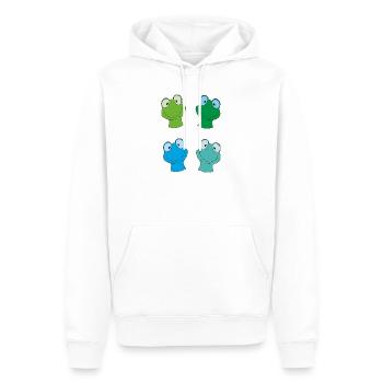 Kunterbunte Froschgesichter - Männer Premium Bio Hoodie - Weiß - Vorne - Nico (187cm)