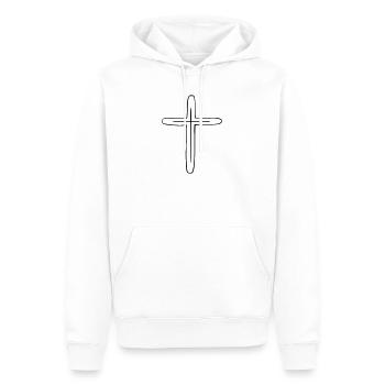 croix - Sweat à capuche Premium bio Homme - blanc - Devant - Nico (187cm)