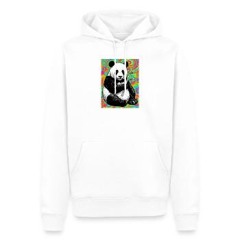Panda - Männer Premium Bio Hoodie - Weiß - Vorne - Nico (187cm)