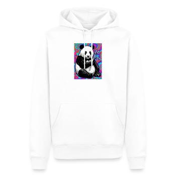 Panda - Männer Premium Bio Hoodie - Weiß - Vorne - Nico (187cm)